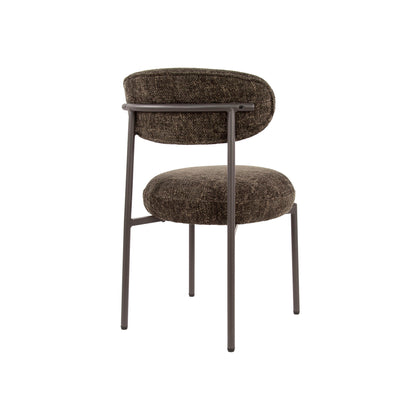 Eetkamerstoel Round | Stof Bruin