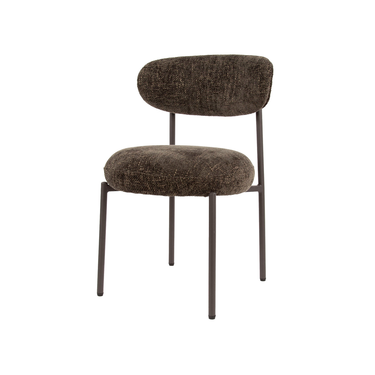 Eetkamerstoel Round | Stof Bruin