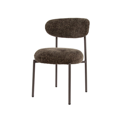 Eetkamerstoel Round | Stof Bruin