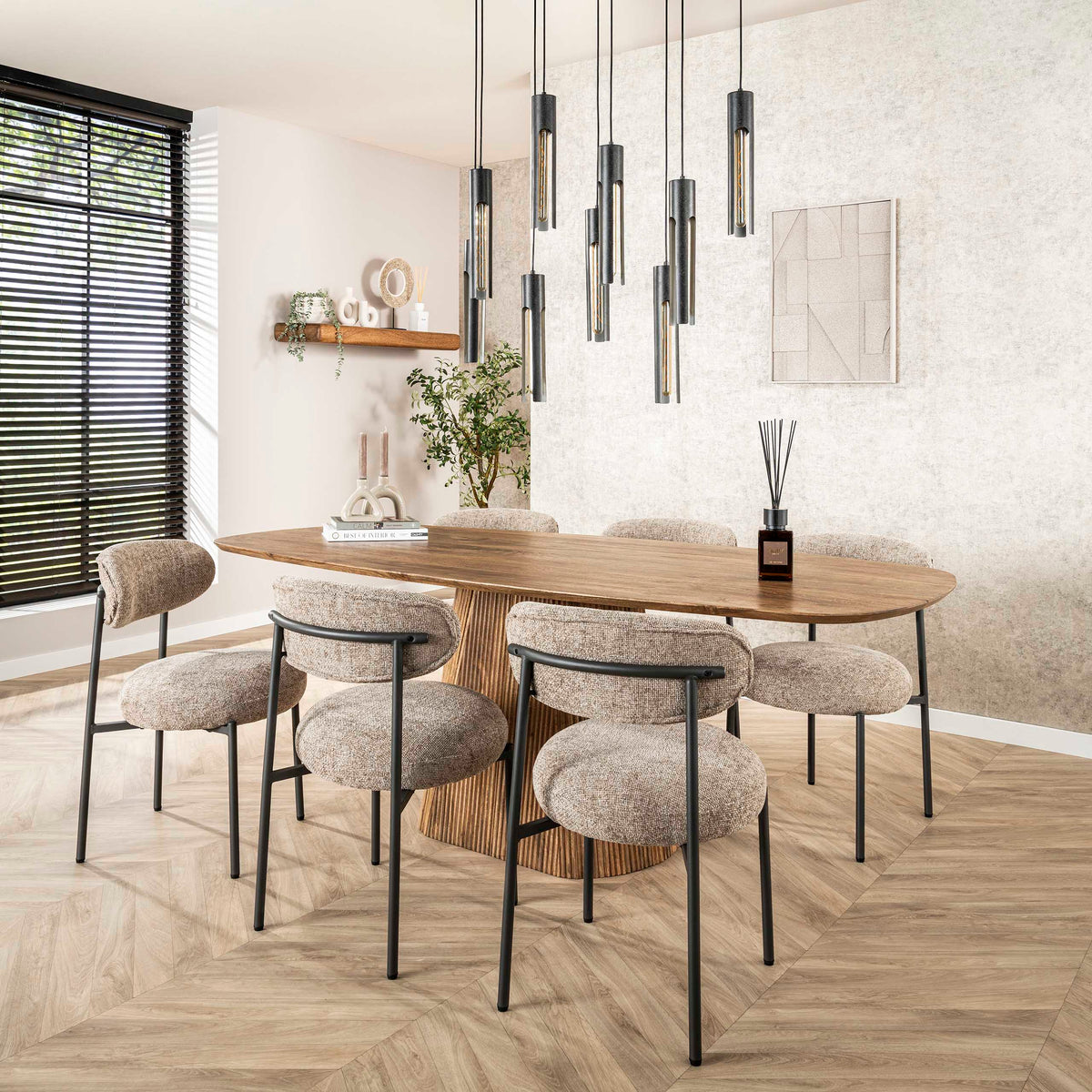 Eetkamerstoel Round | Stof Beige