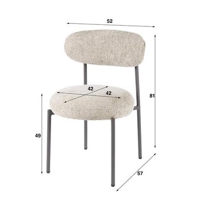 Eetkamerstoel Round | Stof Beige