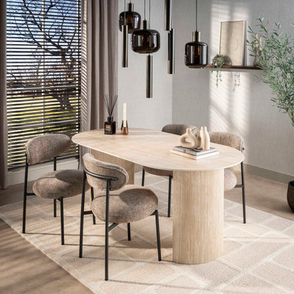 Eetkamerstoel Round | Stof Beige