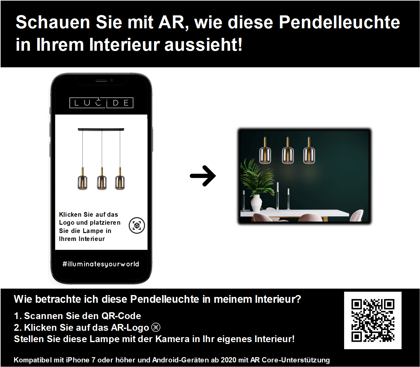 Hanglamp Joanet | 3 Lampen | Fumé