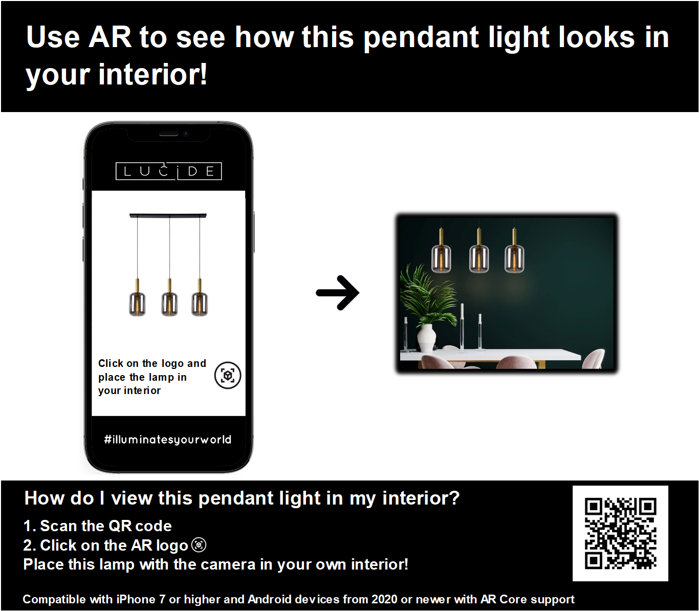 Hanglamp Joanet | 3 Lampen | Fumé