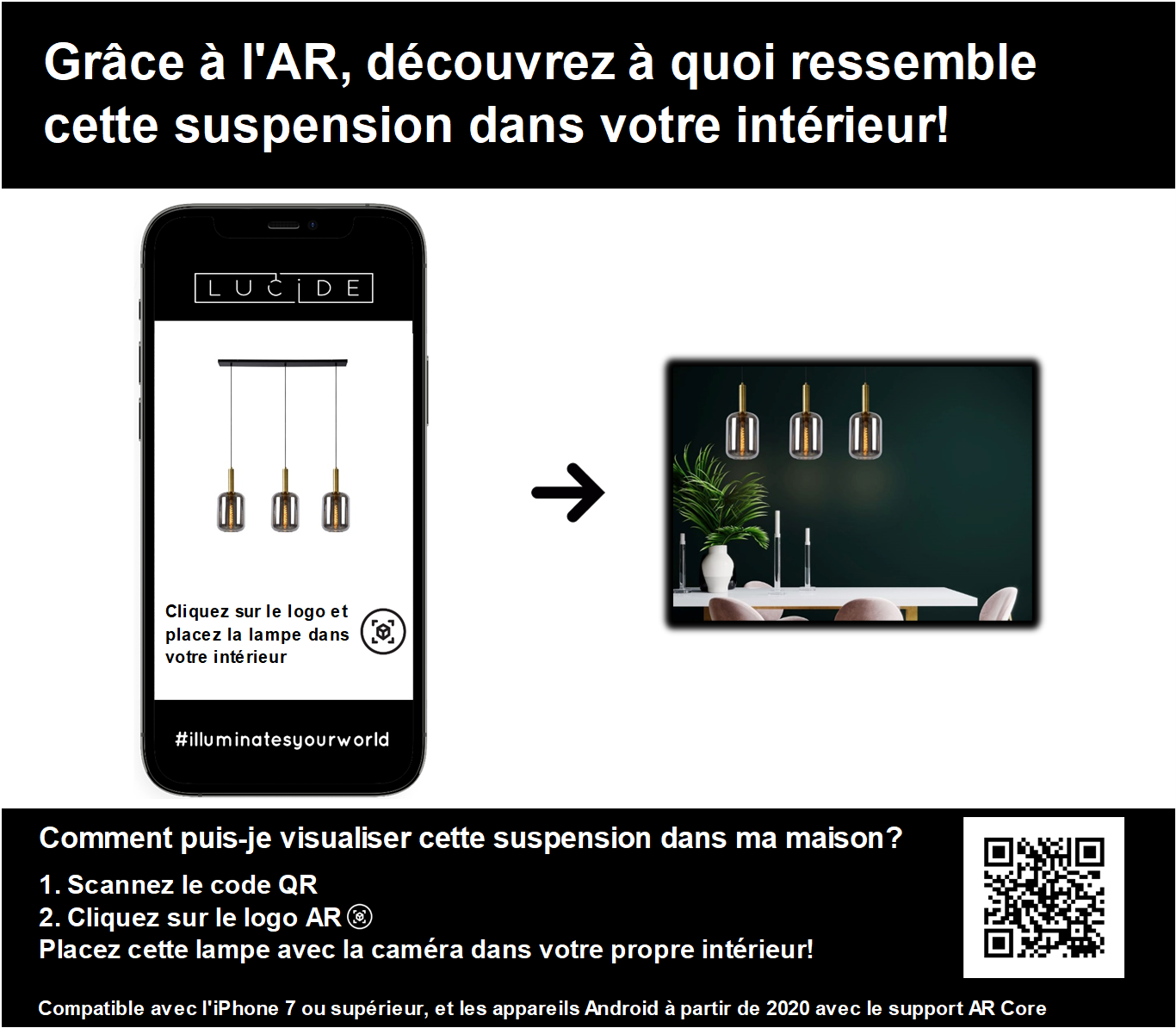 Hanglamp Joanet | 3 Lampen | Fumé