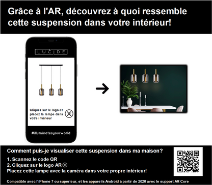 Hanglamp Joanet | 3 Lampen | Fumé