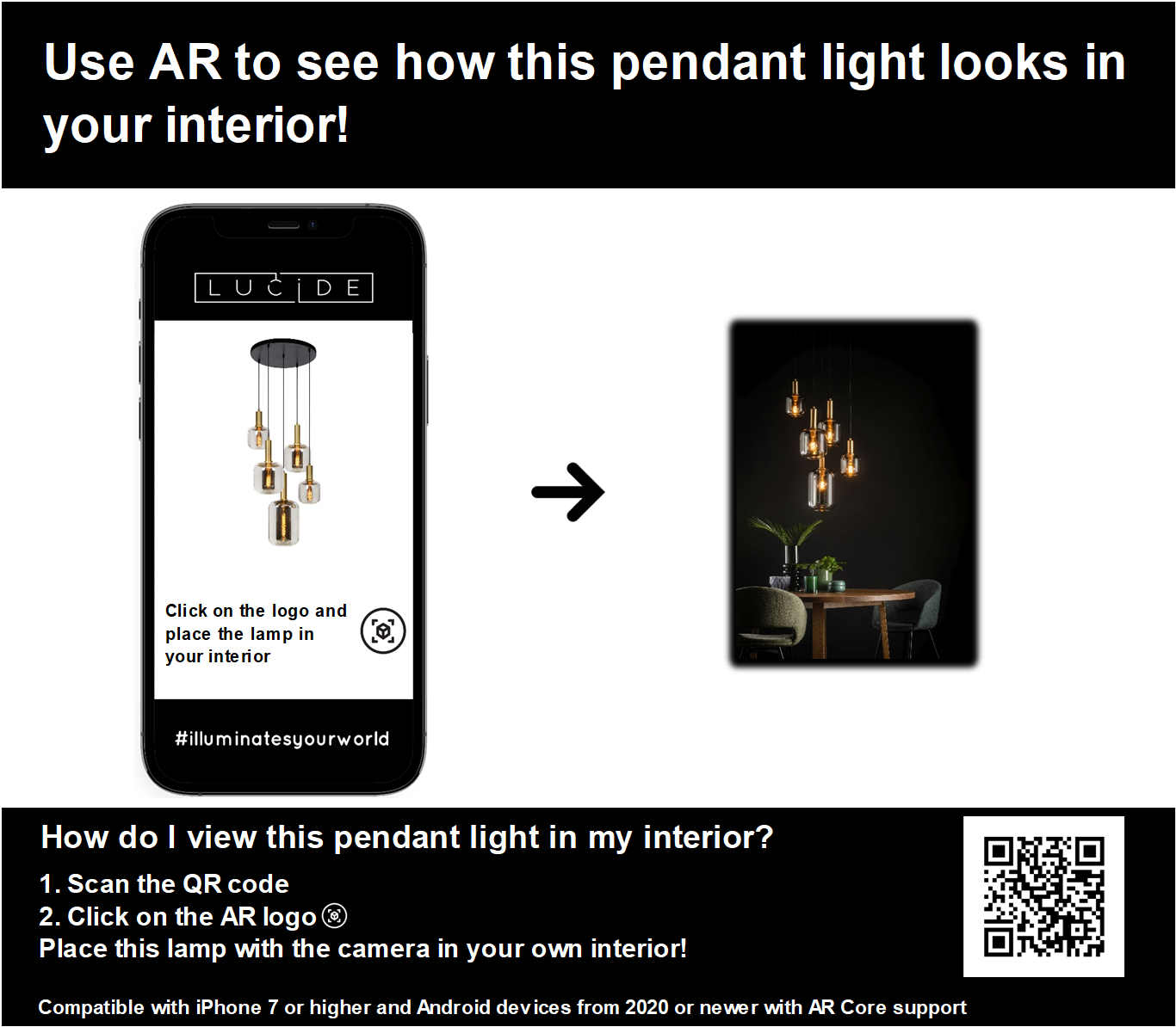 Hanglamp Joanet | 5 Lampen | Fumé