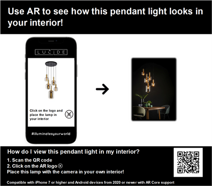 Hanglamp Joanet | 5 Lampen | Fumé