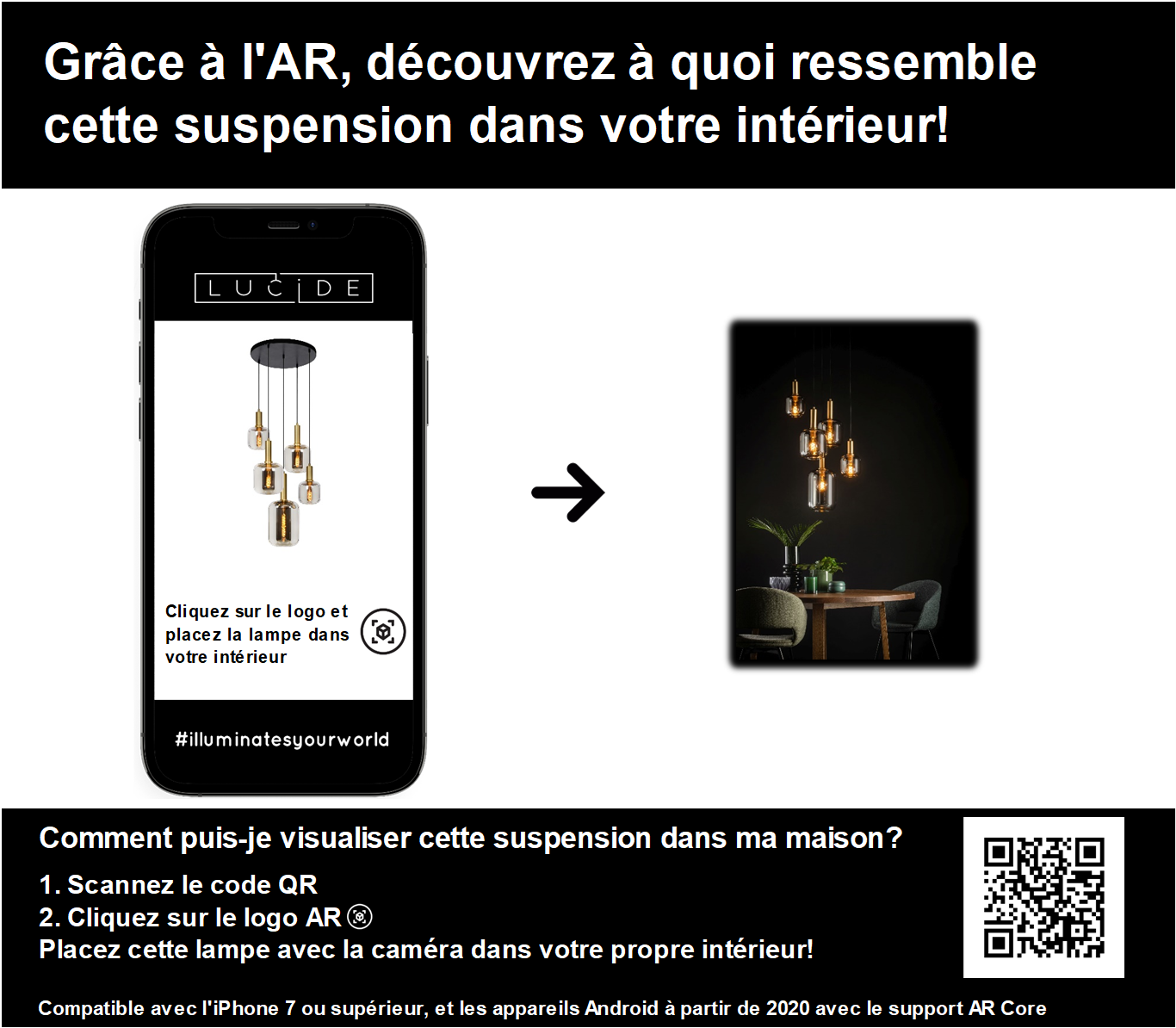 Hanglamp Joanet | 5 Lampen | Fumé