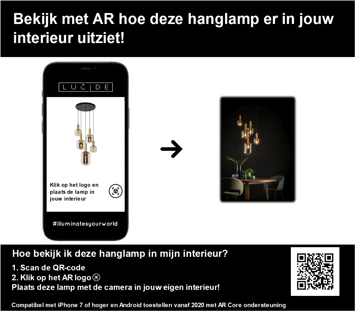 Hanglamp Joanet | 5 Lampen | Fumé