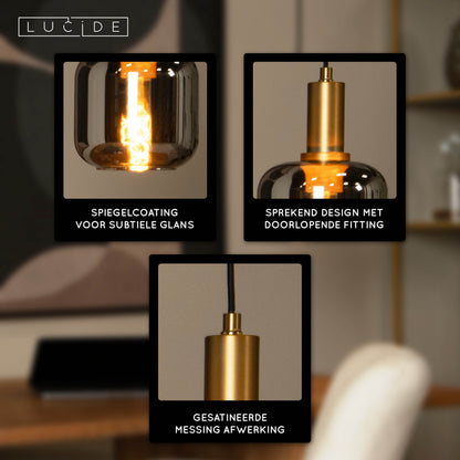 Hanglamp Joanet | Grijs Glas