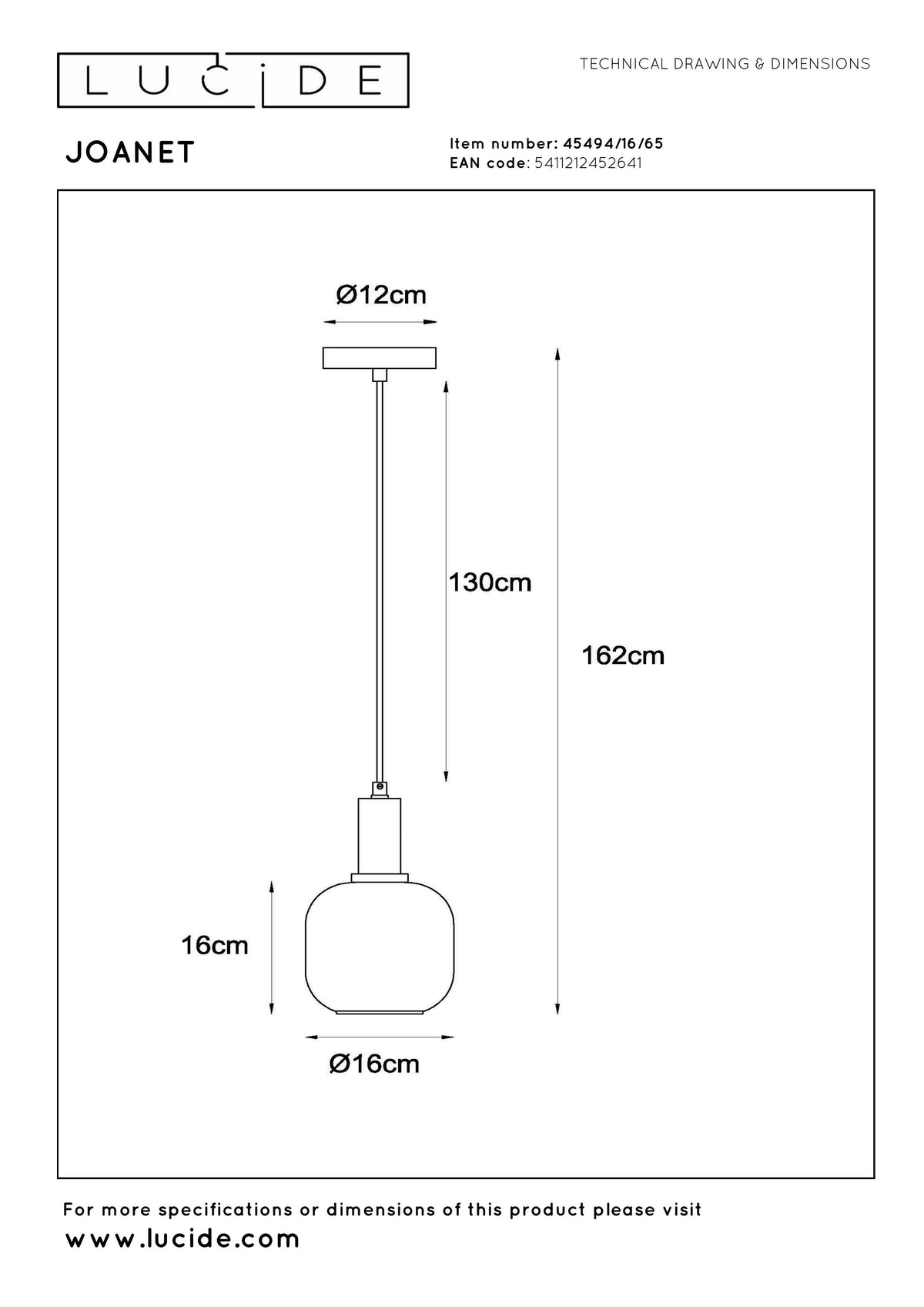 Hanglamp Joanet | Grijs Glas