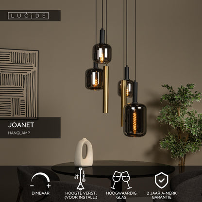 Hanglamp Joanet | Goud Glas