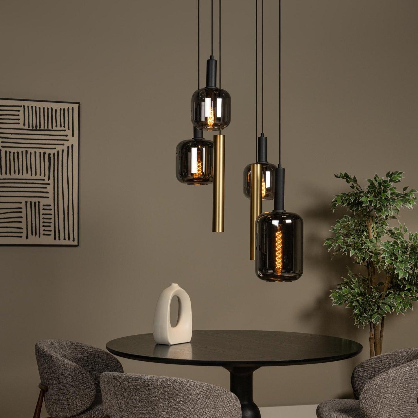 Hanglamp Joanet | Goud Glas