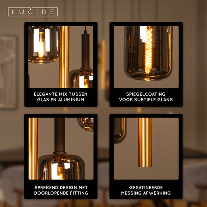 Hanglamp Joanet | Goud Glas