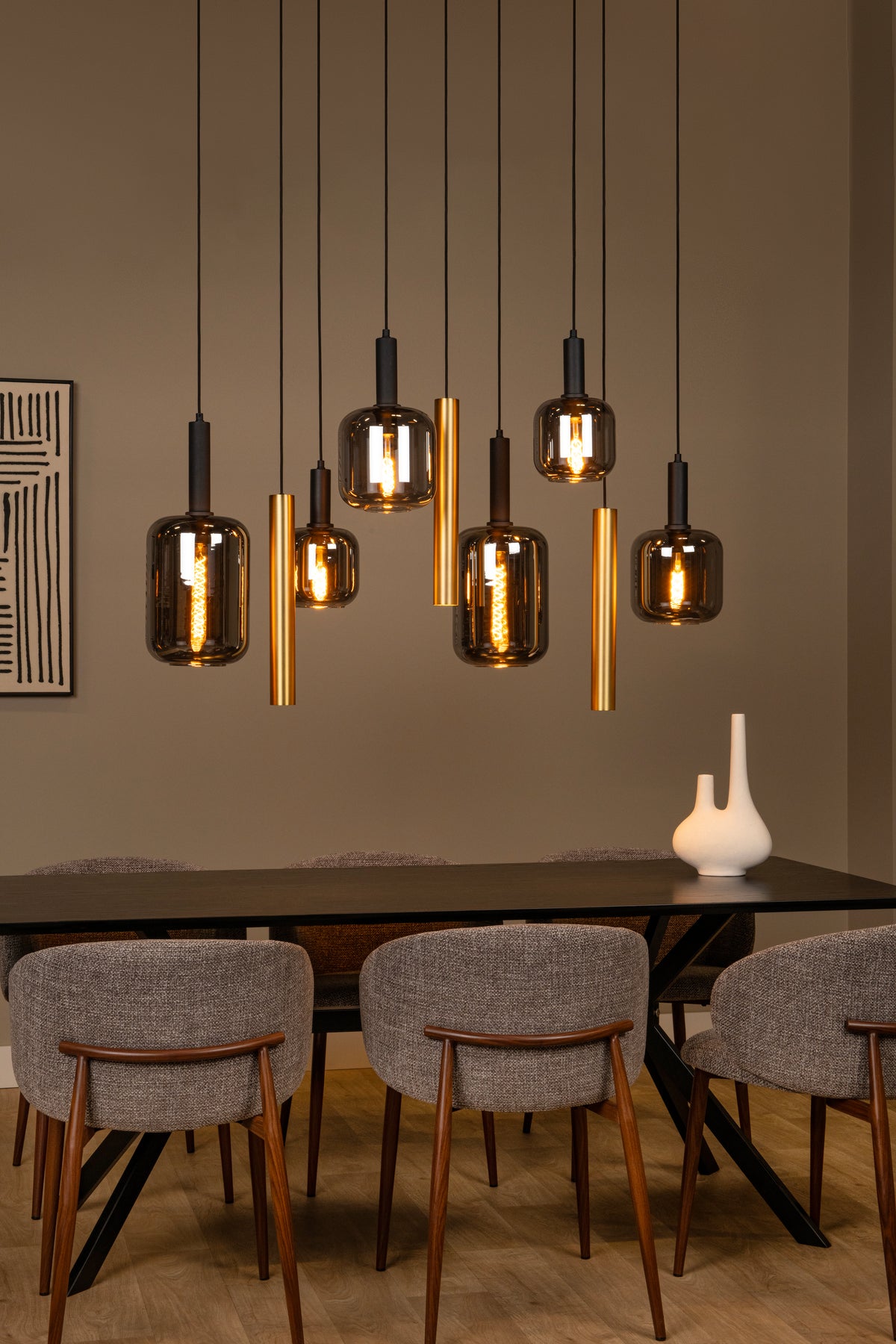 Hanglamp Joanet | Goud Glas