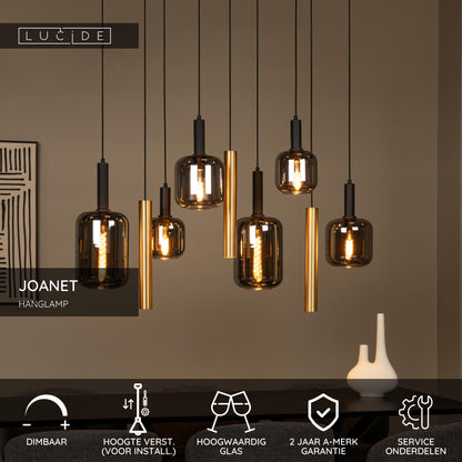 Hanglamp Joanet | Goud Glas