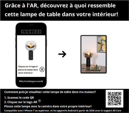 Tafellamp Marius | Ø 20 cm | Zwart