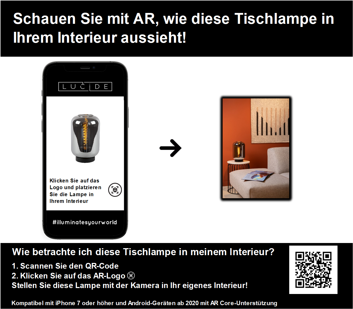 Tafellamp Joanet | Ø 22 cm | Fumé