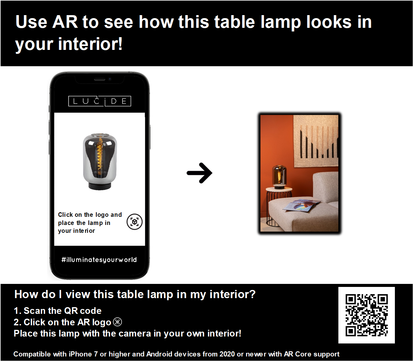 Tafellamp Joanet | Ø 22 cm | Fumé