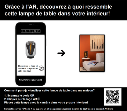 Tafellamp Joanet | Ø 22 cm | Fumé