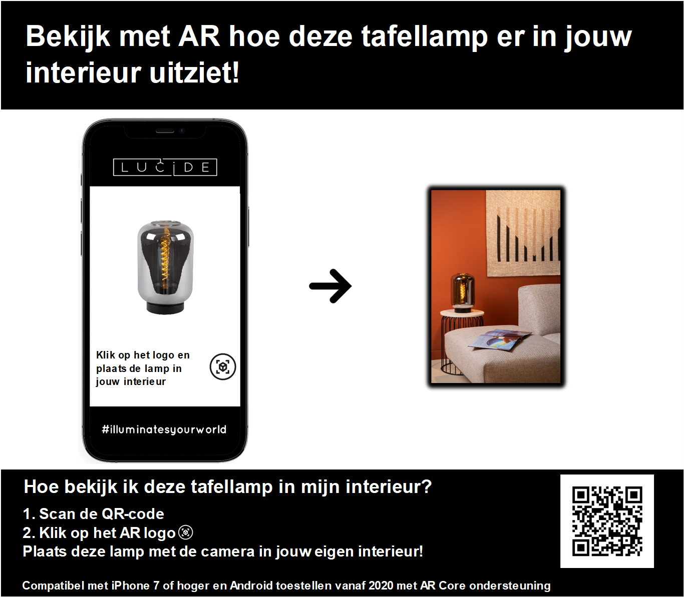 Tafellamp Joanet | Ø 22 cm | Fumé