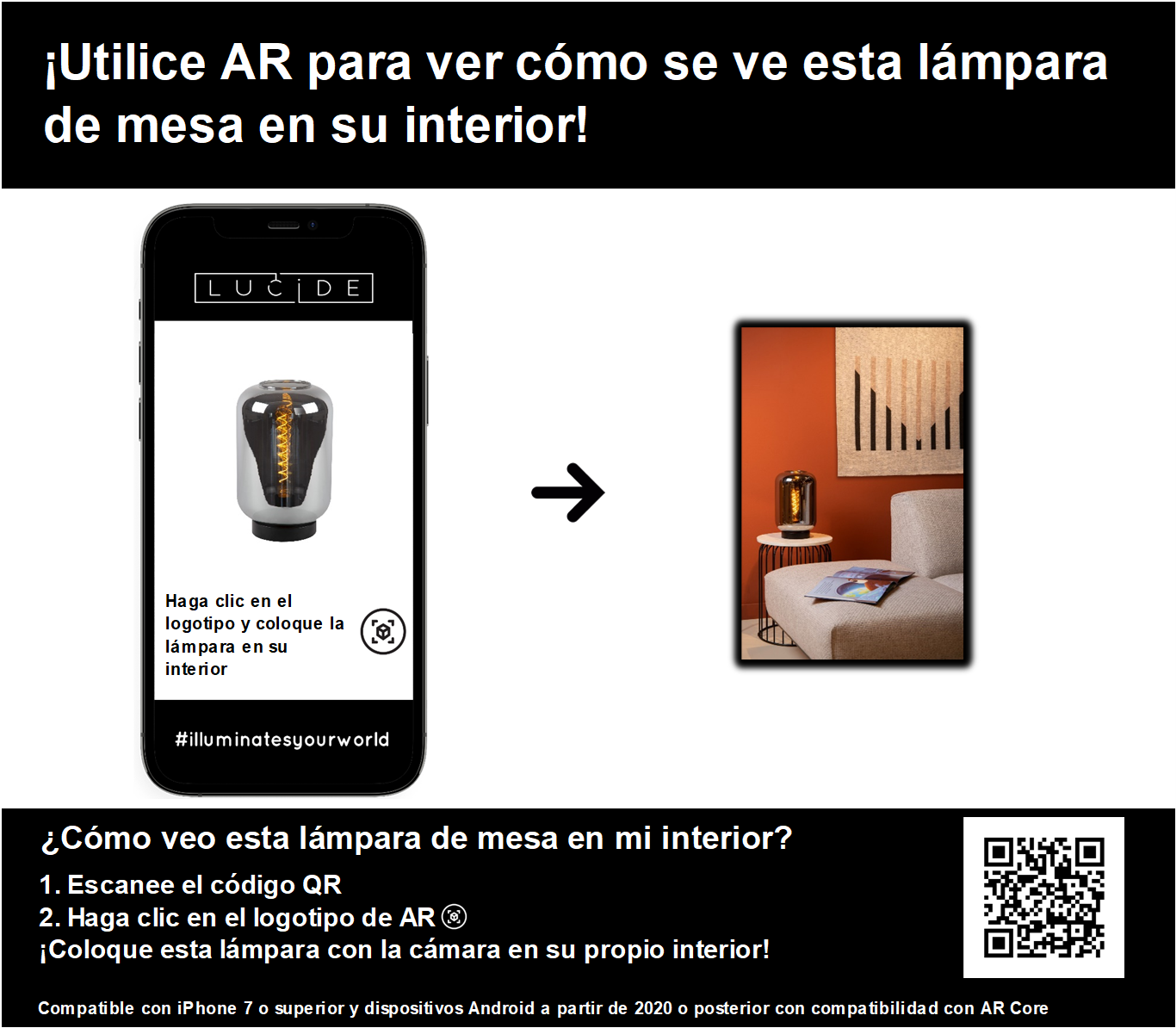 Tafellamp Joanet | Ø 22 cm | Fumé