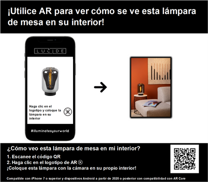 Tafellamp Joanet | Ø 22 cm | Fumé