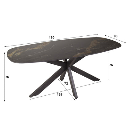 Eettafel Spider | Keramiek Black