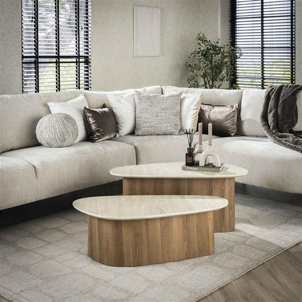 Salontafel Flynn | Set Van 2 | Wit Keramiek