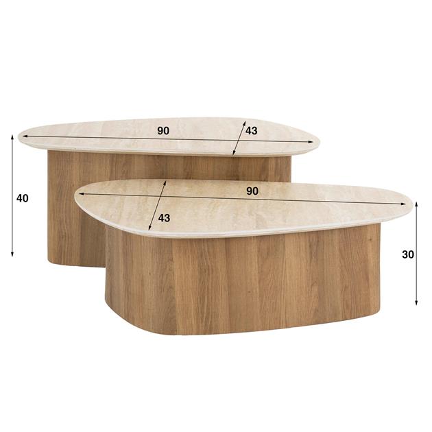 Salontafel Flynn | Set Van 2 | Wit Keramiek