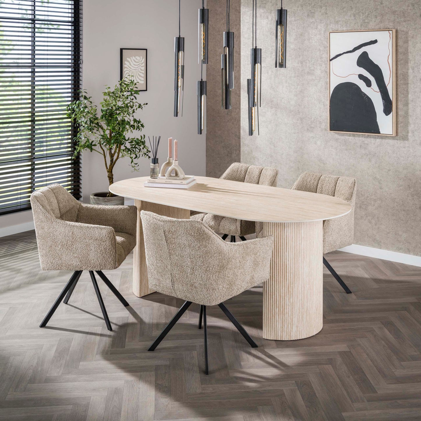 Eettafel Romano Arch | Keramiek Travertin