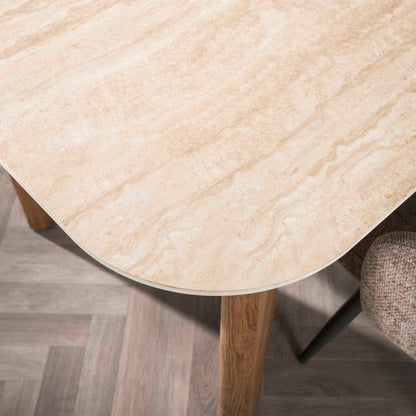 Eettafel Romano Curvo | Keramiek Travertin