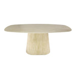 Eettafel Ardent keramiek beige, vooraanzicht op witte achtergrond