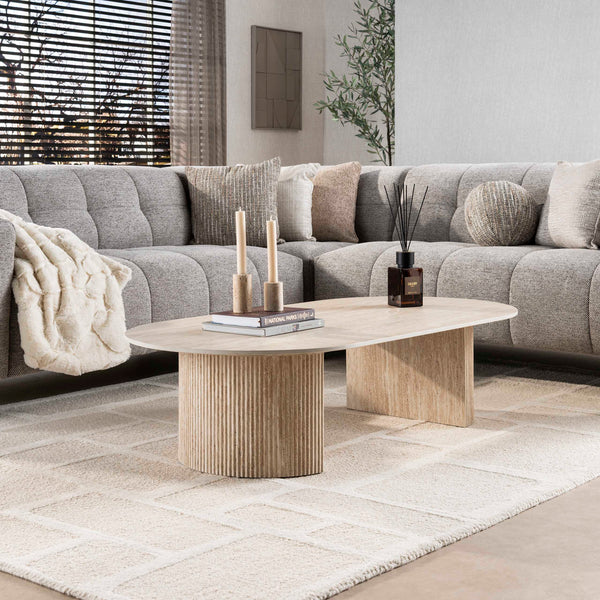 Salontafel Lucent | Keramiek Travertin