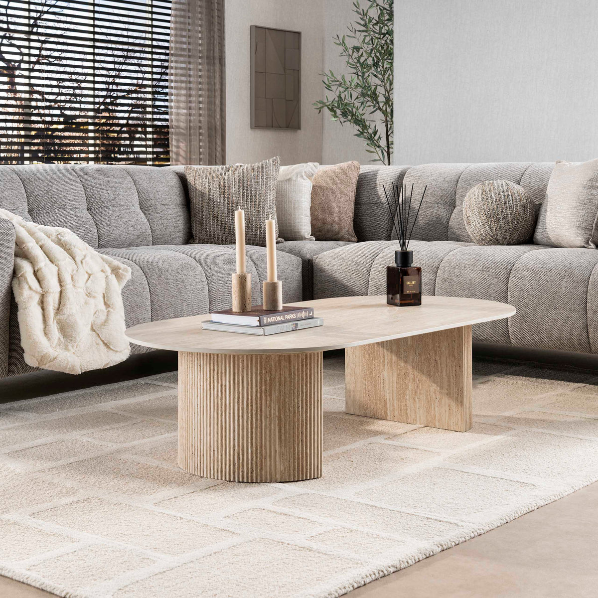 Salontafel Lucent | Keramiek Travertin
