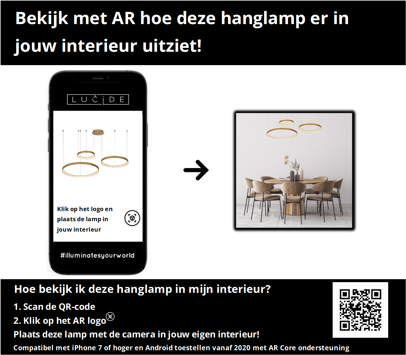 Hanglamp Vidal | 3 Lampen | Ø 78 cm | Goud