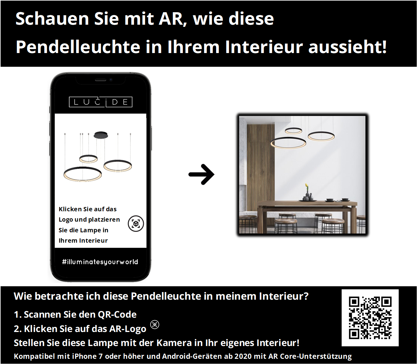 Hanglamp Vidal | 3 Lampen | Ø 78 cm | Zwart