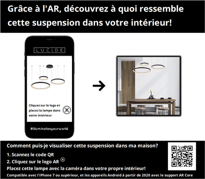 Hanglamp Vidal | 3 Lampen | Ø 78 cm | Zwart