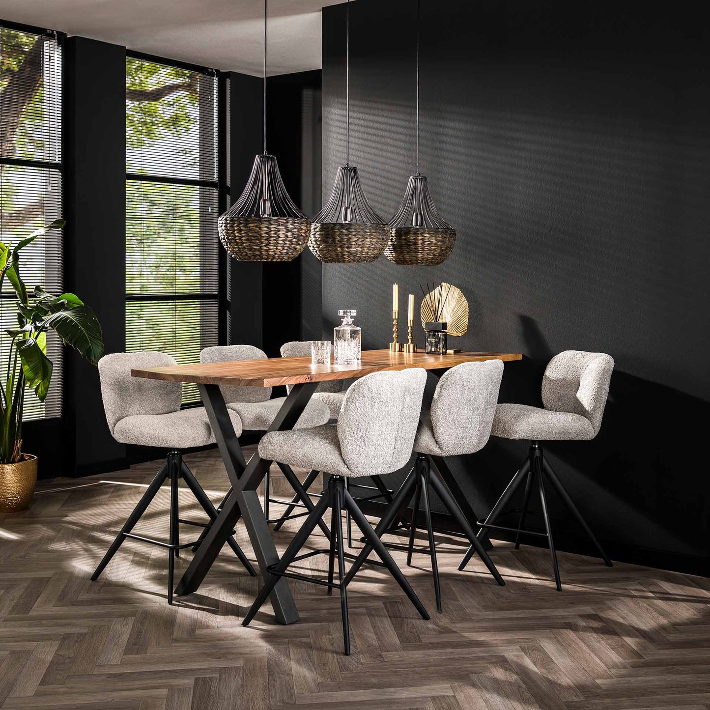 Barstoel Read | Zilver Bouclé