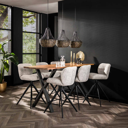 Barstoel Read | Zilver Bouclé