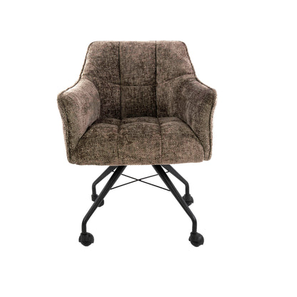 Eetkamerstoel Raster | Stof Hoven Taupe | Met Wieltjes