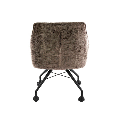 Eetkamerstoel Raster | Stof Hoven Taupe | Met Wieltjes