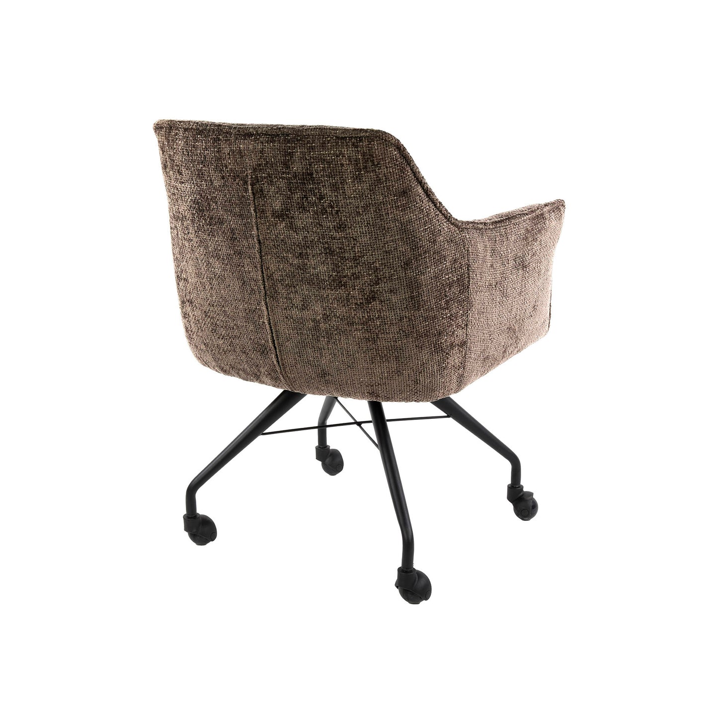 Eetkamerstoel Raster | Stof Hoven Taupe | Met Wieltjes