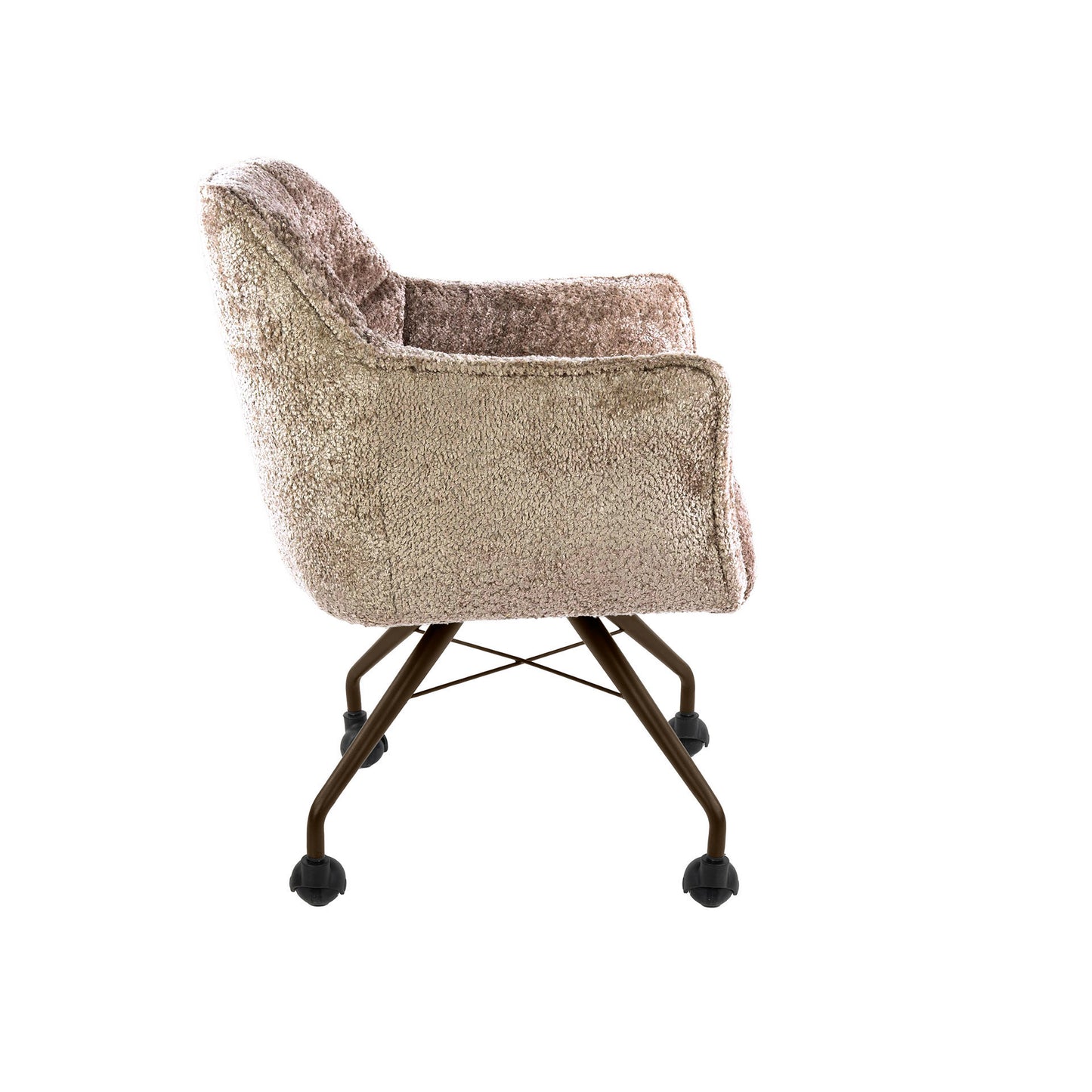 Eetkamerstoel Raster | Zand-Bruin Alura Stof | Brons Onderstel