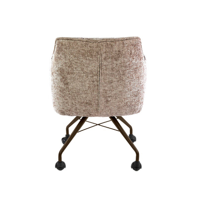 Eetkamerstoel Raster | Zand/Bruin Stof | Brons Onderstel