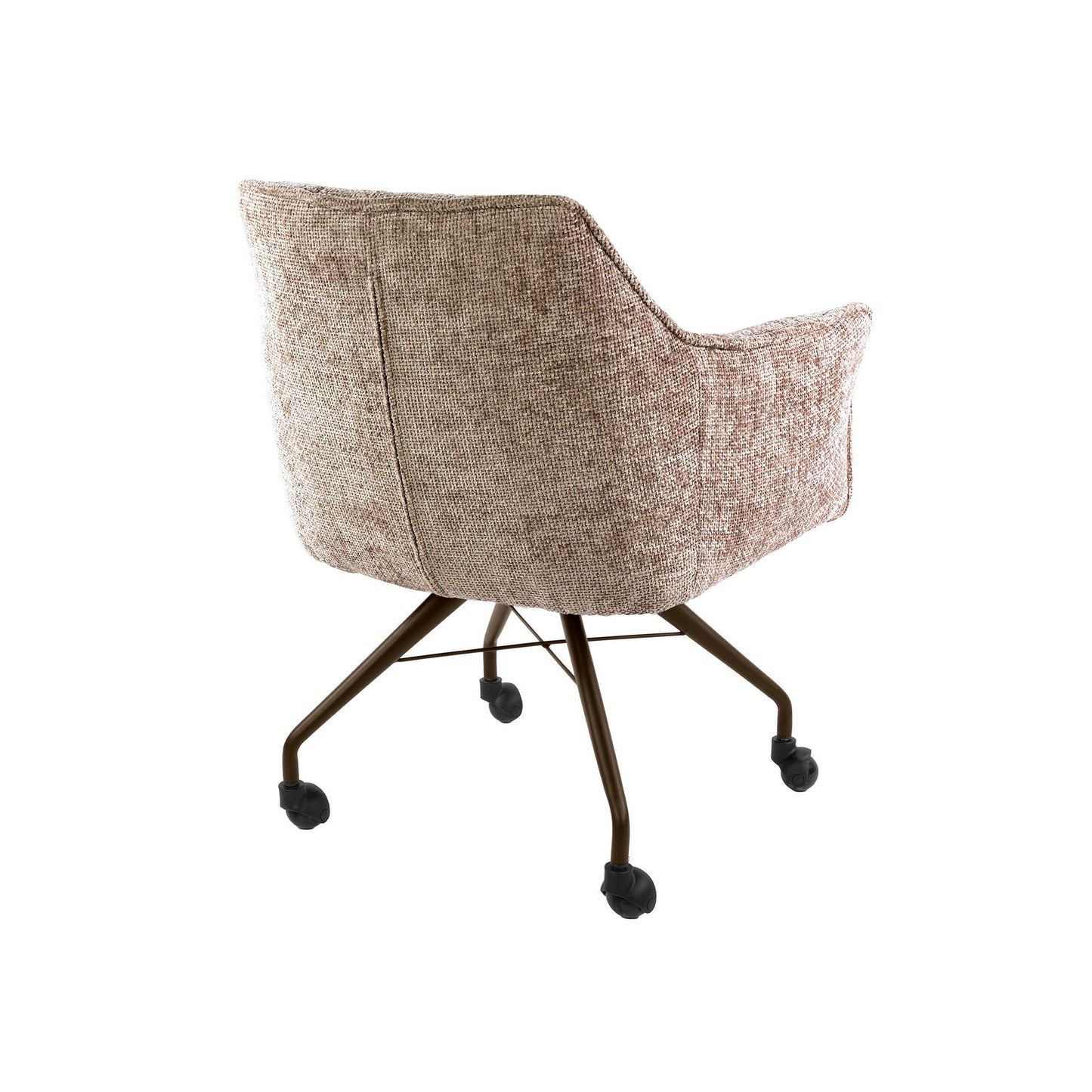 Eetkamerstoel Raster | Zand/Bruin Stof | Brons Onderstel