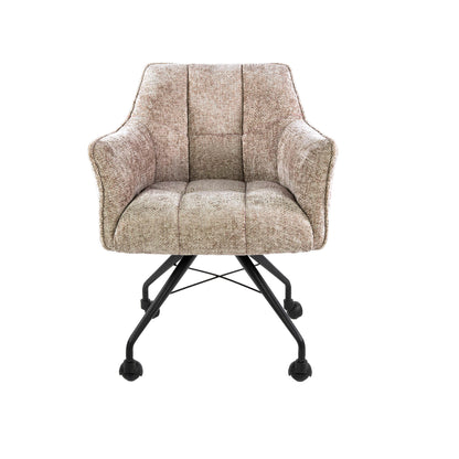 Eetkamerstoel Raster | Stof Hoven Beige | Met Wieltjes