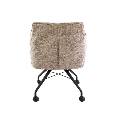 Eetkamerstoel Raster | Stof Hoven Beige | Met Wieltjes