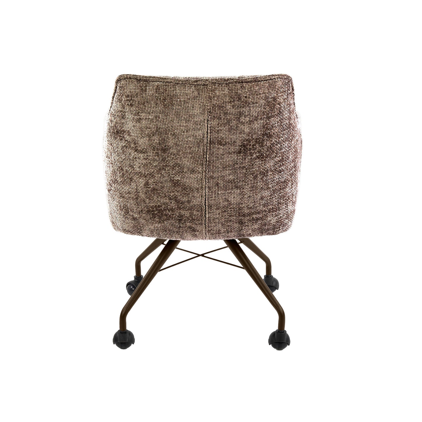 Eetkamerstoel Raster | Champagne-Bruin Alura Stof | Brons Onderstel